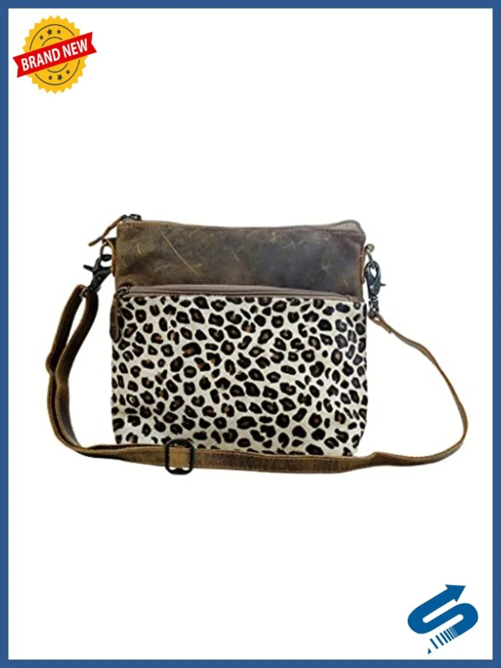 Hobo Shoulder Bag Real Cowhide Hairon Leopard Print